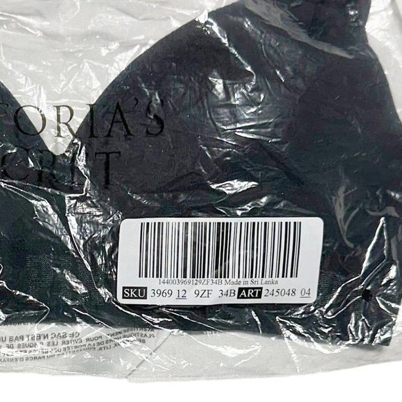 NEW Victoria's Secret PINK Wear Everywhere Wireless Push-Up Bra Black/Pink - Picture 6 of 7